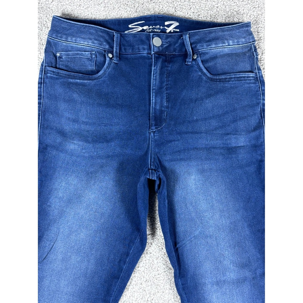 SEVEN7 Women's High Rise‎ Skinny Crop Jeans Blue Wash Size 14